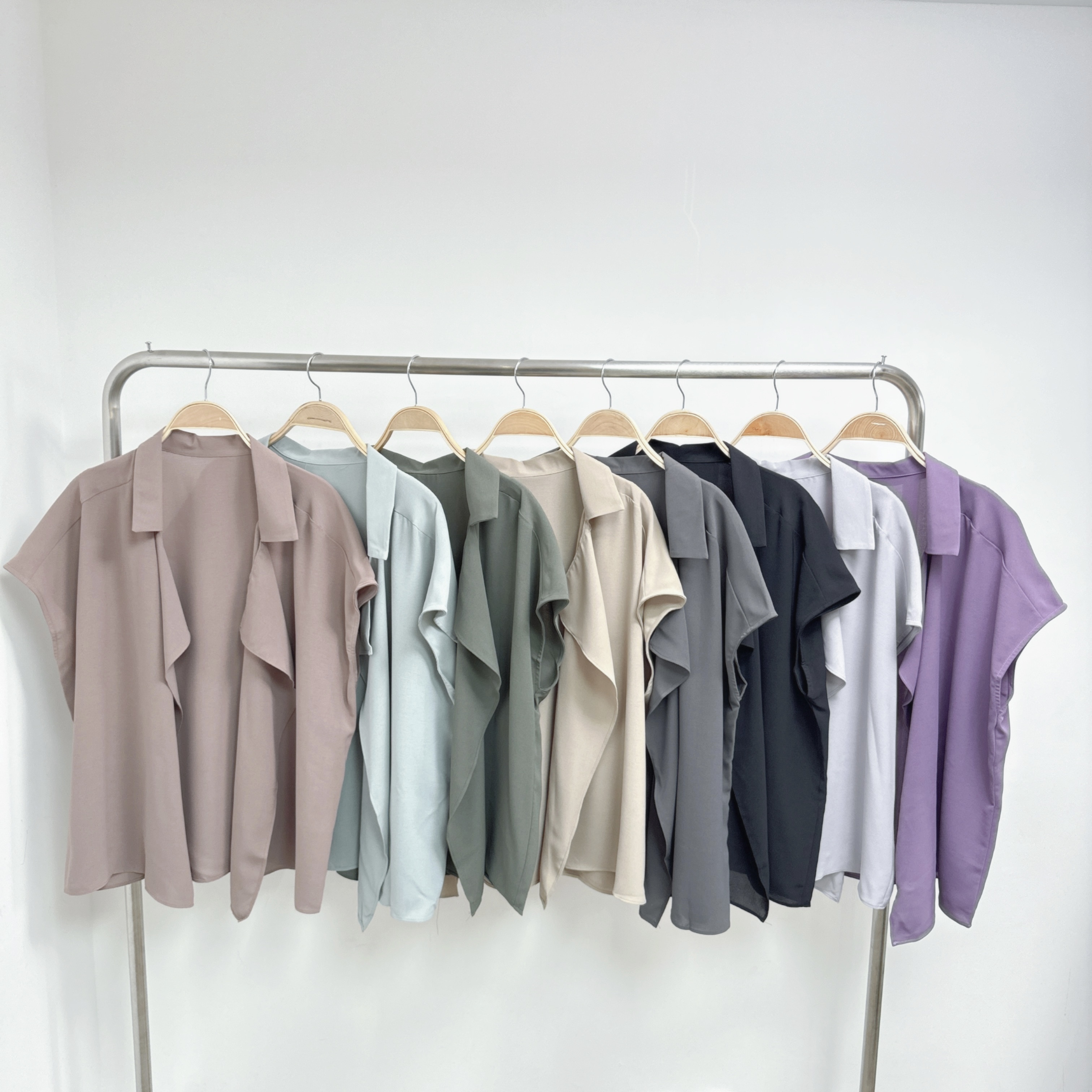 薄梭織反領小袖開胸外套