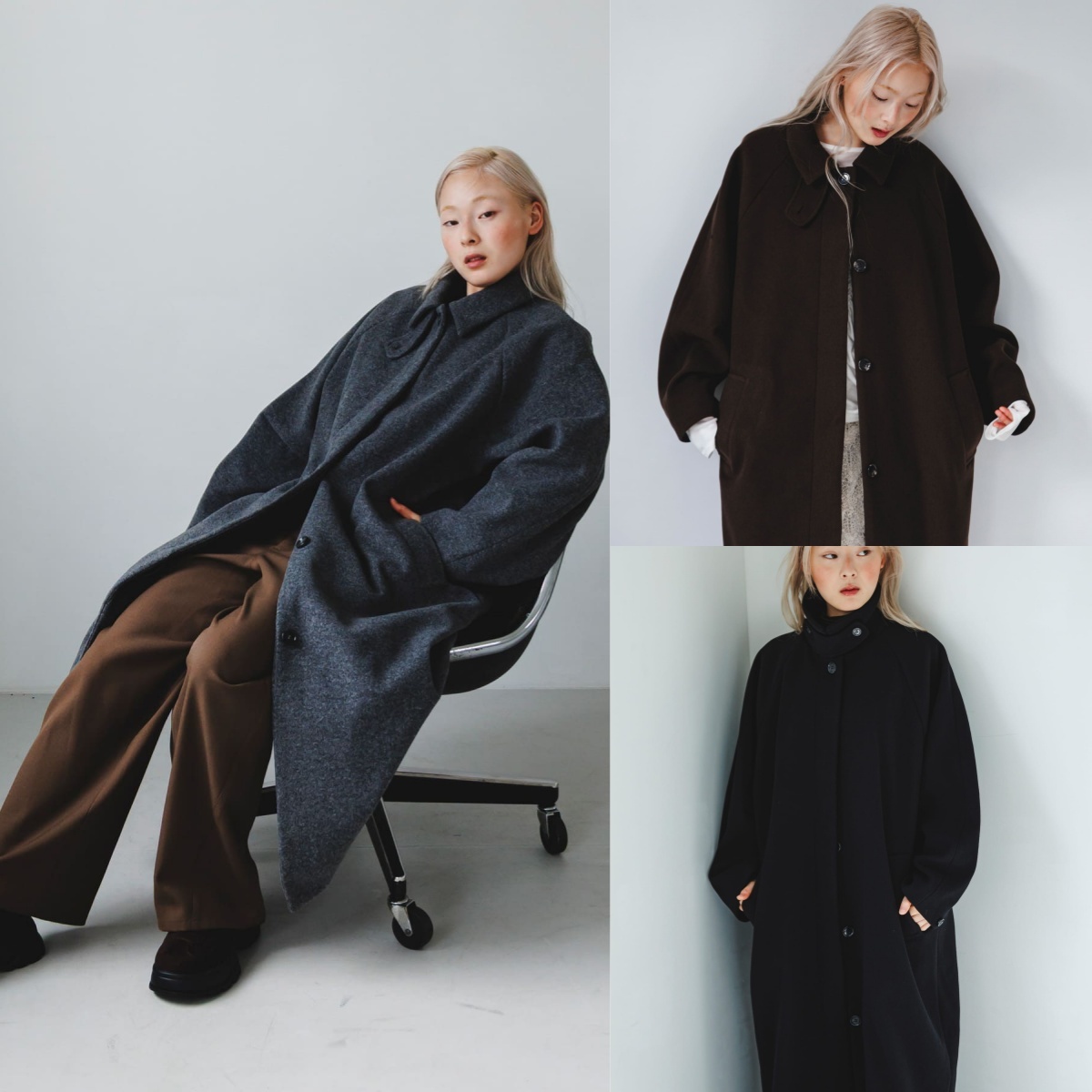 先行特價預購┃日本 KBF 立領 繭型 長版 大衣 外套