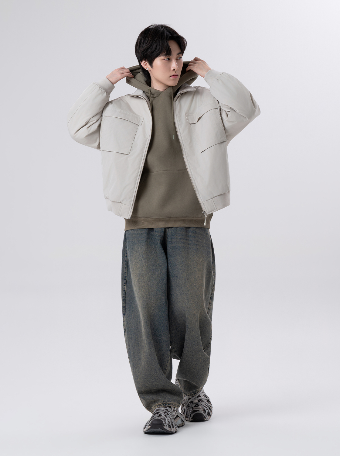 【期間限定】大口袋防風防潑水立領外套