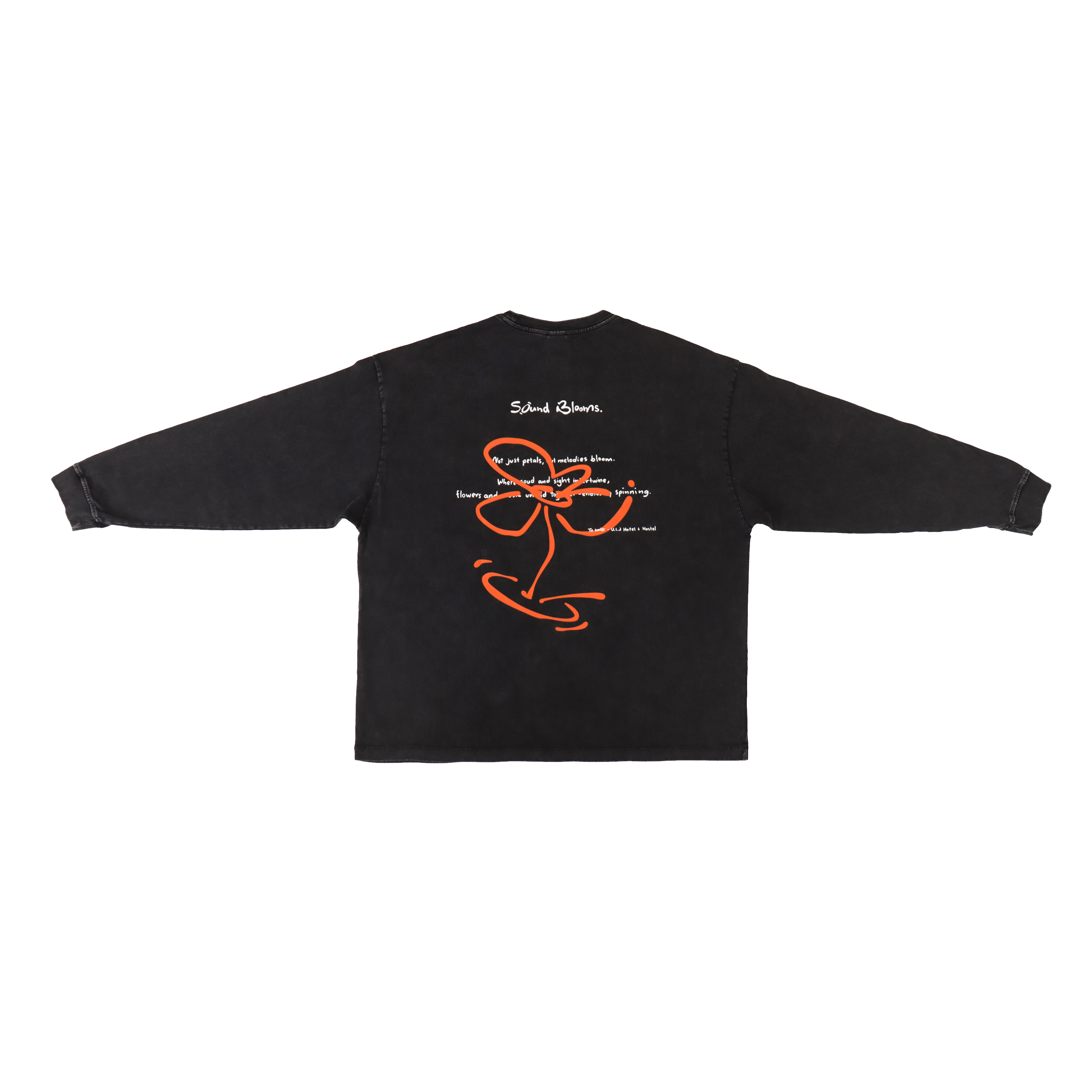 《Sound Blooms》刷色寬版長袖 T-SHIRT