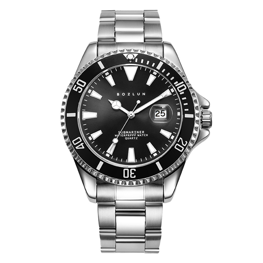 【BOZLUN 保羅】 BZ-013LV*  水鬼 夜光 日期 防水30米 石英錶