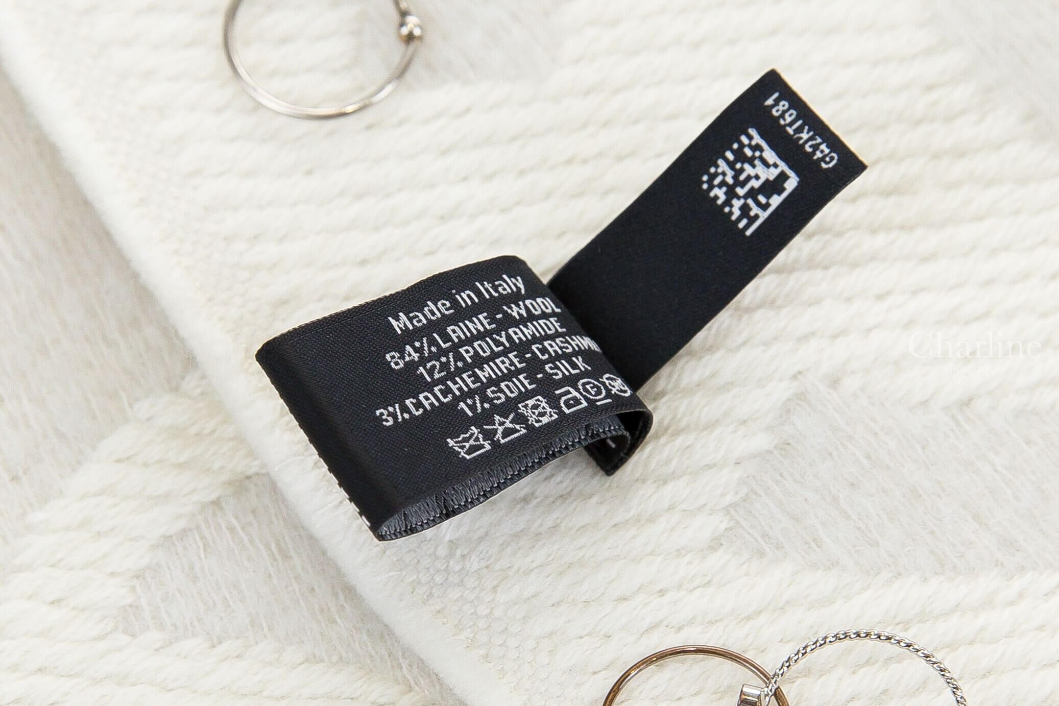 Chanel Scarf 淺米色底白色滿版不規則大小CC羊毛混喀什米爾真絲流蘇圍巾-Charline Boutique 精品代購