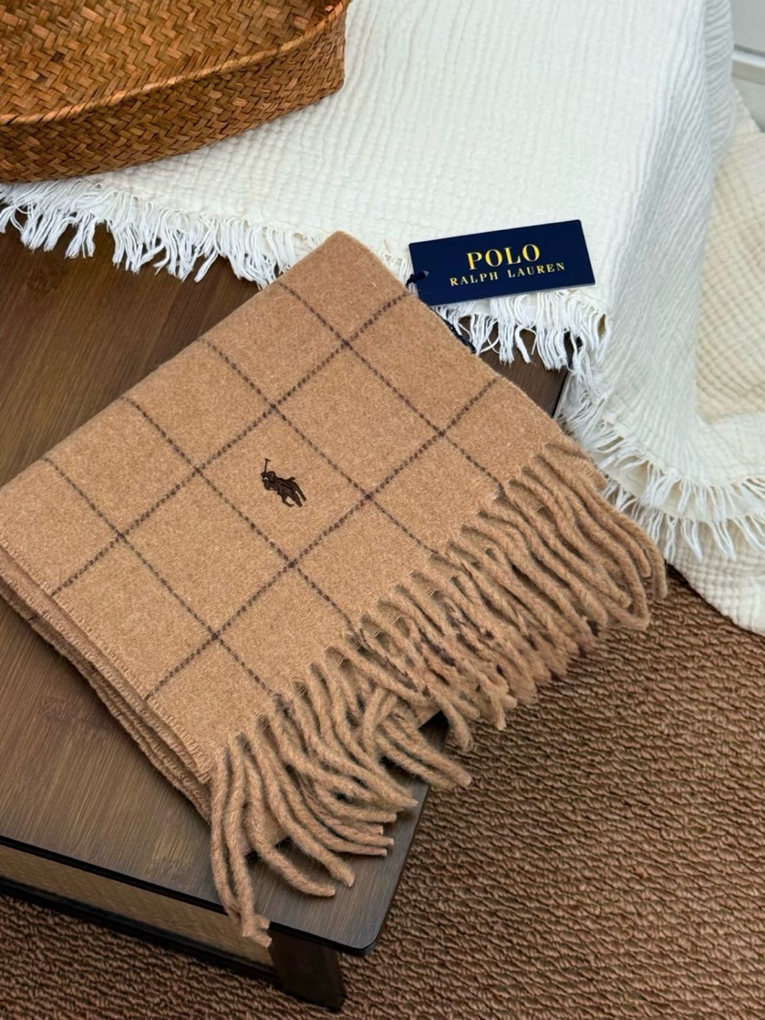 POLO 針織 羊毛 圍巾