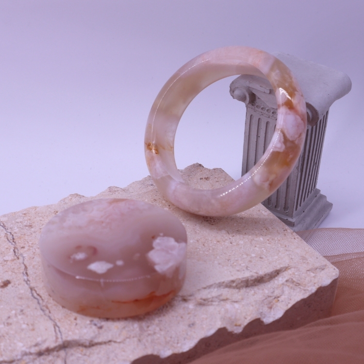 【天然石水晶手鐲】圈口尺寸54～55 蜂蜜爆米花/極品金絲茉莉瑪瑙/水沫玉/薄霧白水晶