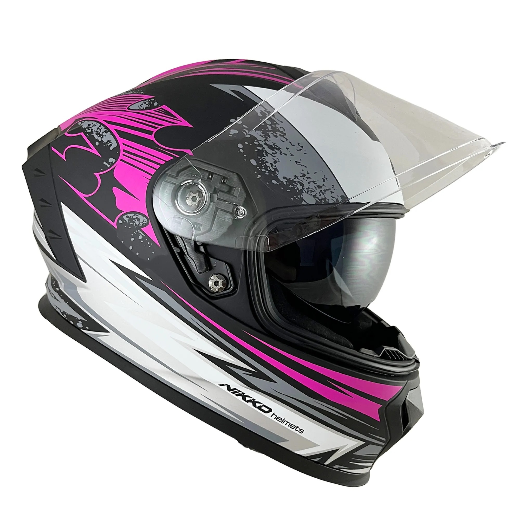 NIKKO N808 彩繪 赤霞 消光黑/紫 全罩 內墨片