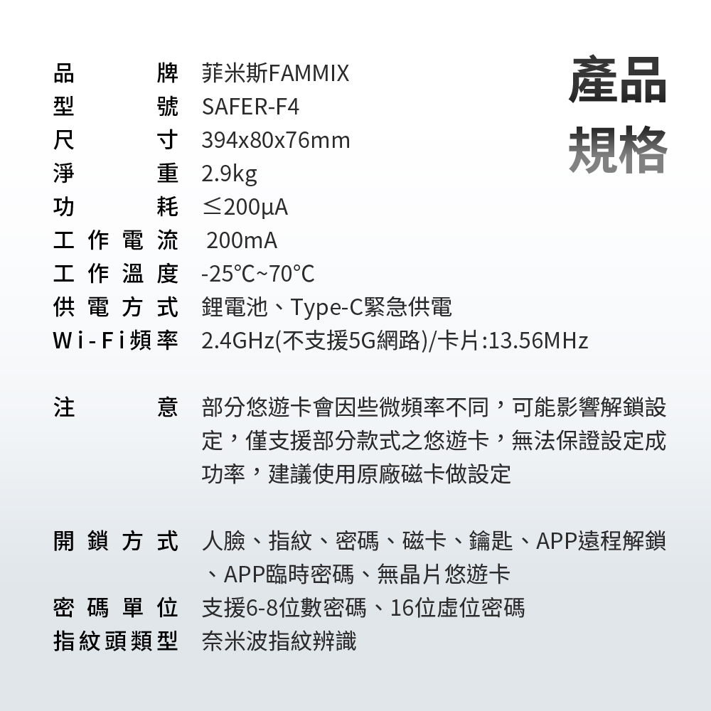 防水十合一,SAFER-F4,FAMMIX,台灣製造,MIT,防水門鎖,電子鎖,智慧鎖,智慧門鎖,AIoT,戶外門鎖,門鎖推薦,大門鎖,十合一