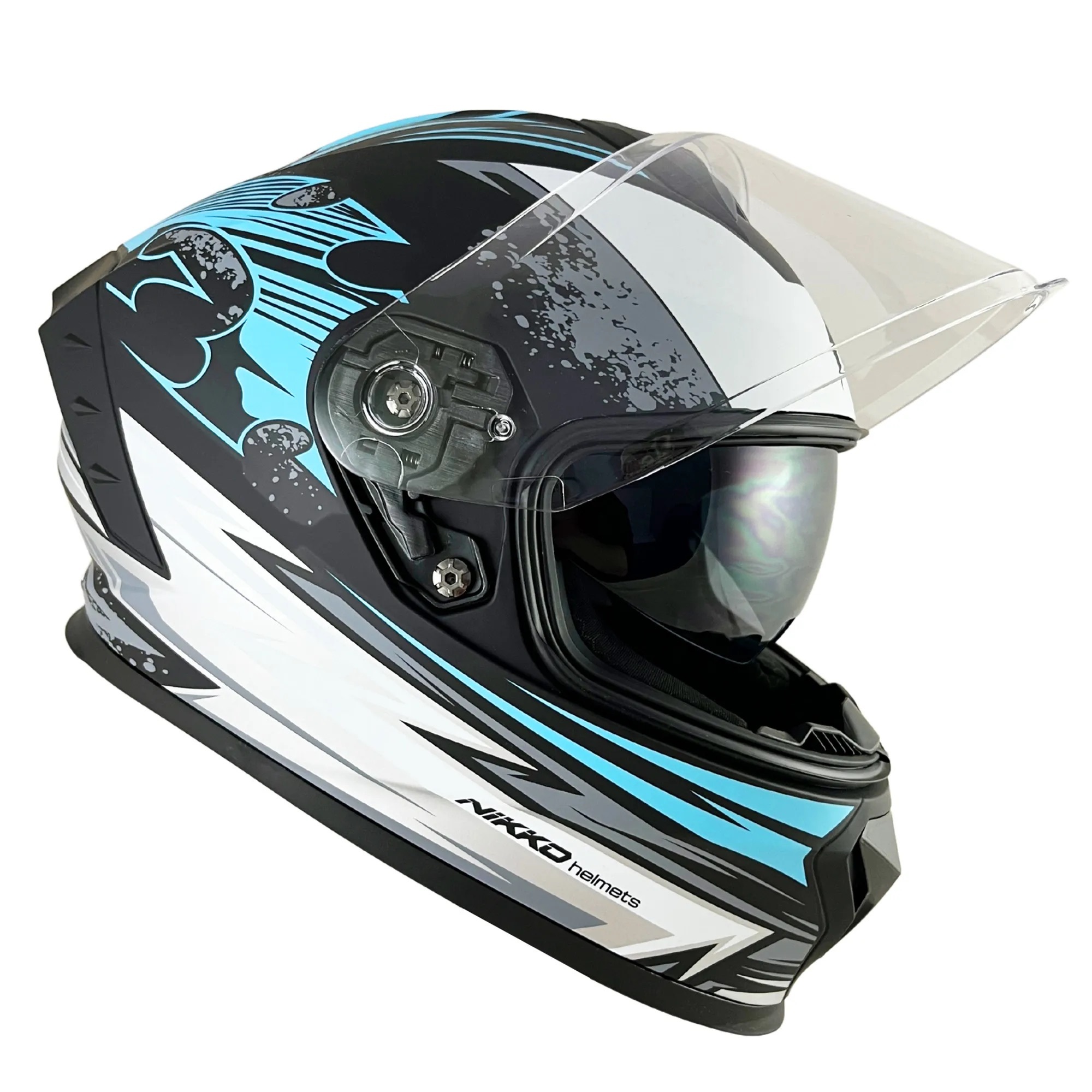 NIKKO N808 彩繪 赤霞 消光黑/藍 全罩 內墨片