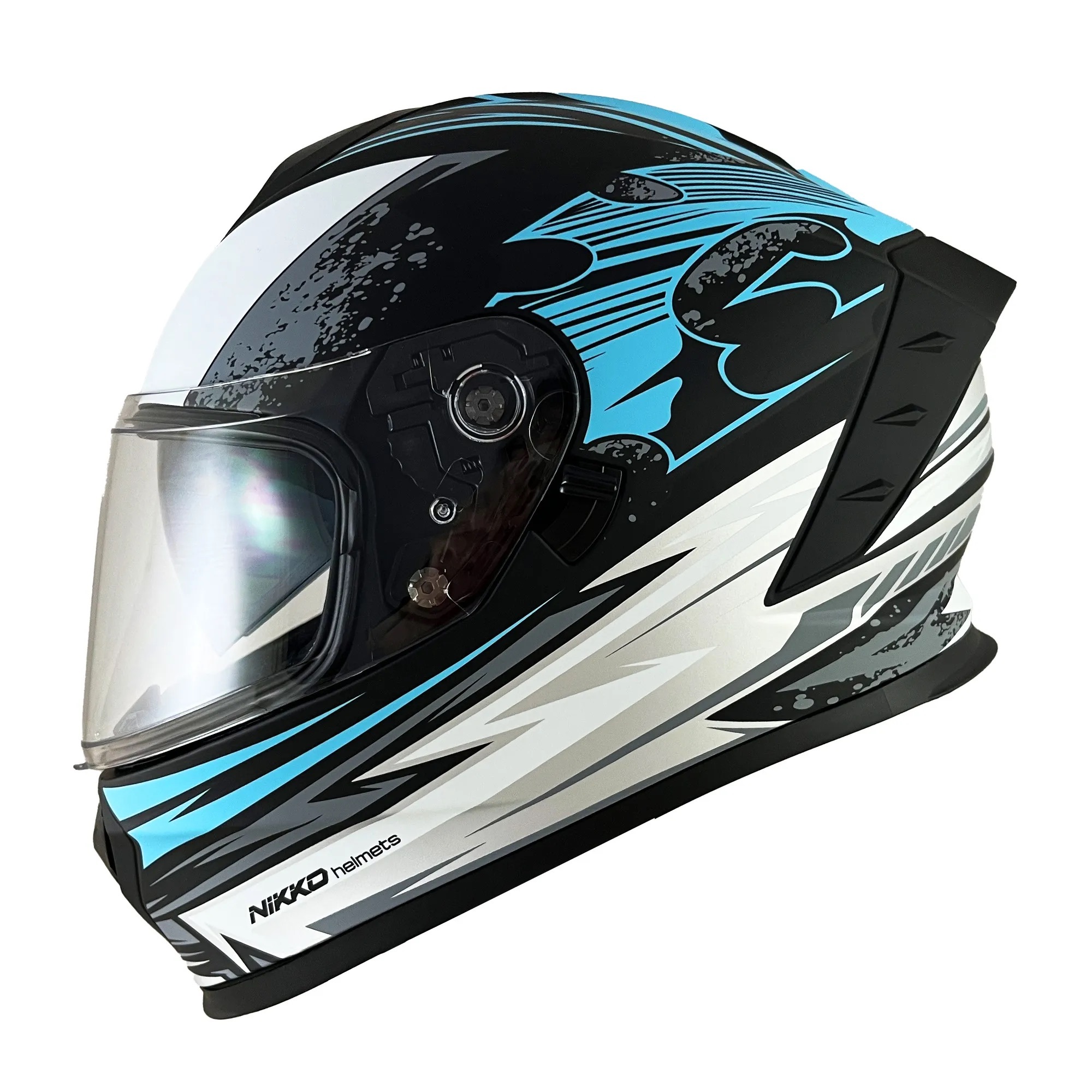 NIKKO N808 彩繪 赤霞 消光黑/藍 全罩 內墨片