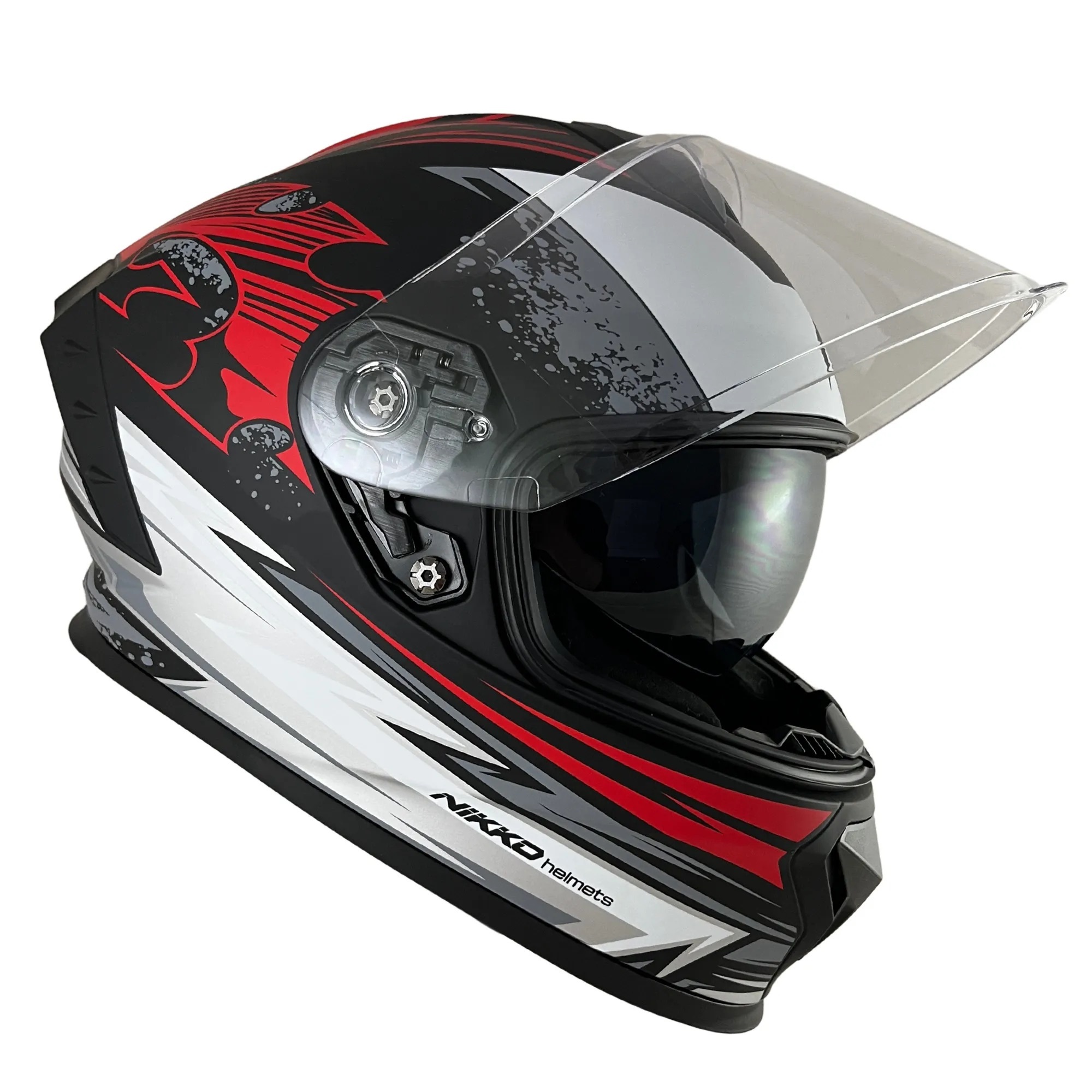 NIKKO N808 彩繪 赤霞 消光黑/紅 全罩 內墨片