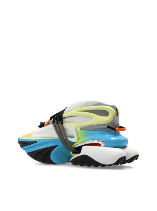 【 BALMAIN UNICORN LOW-TOP 皮革運動鞋 - 多彩黃 】