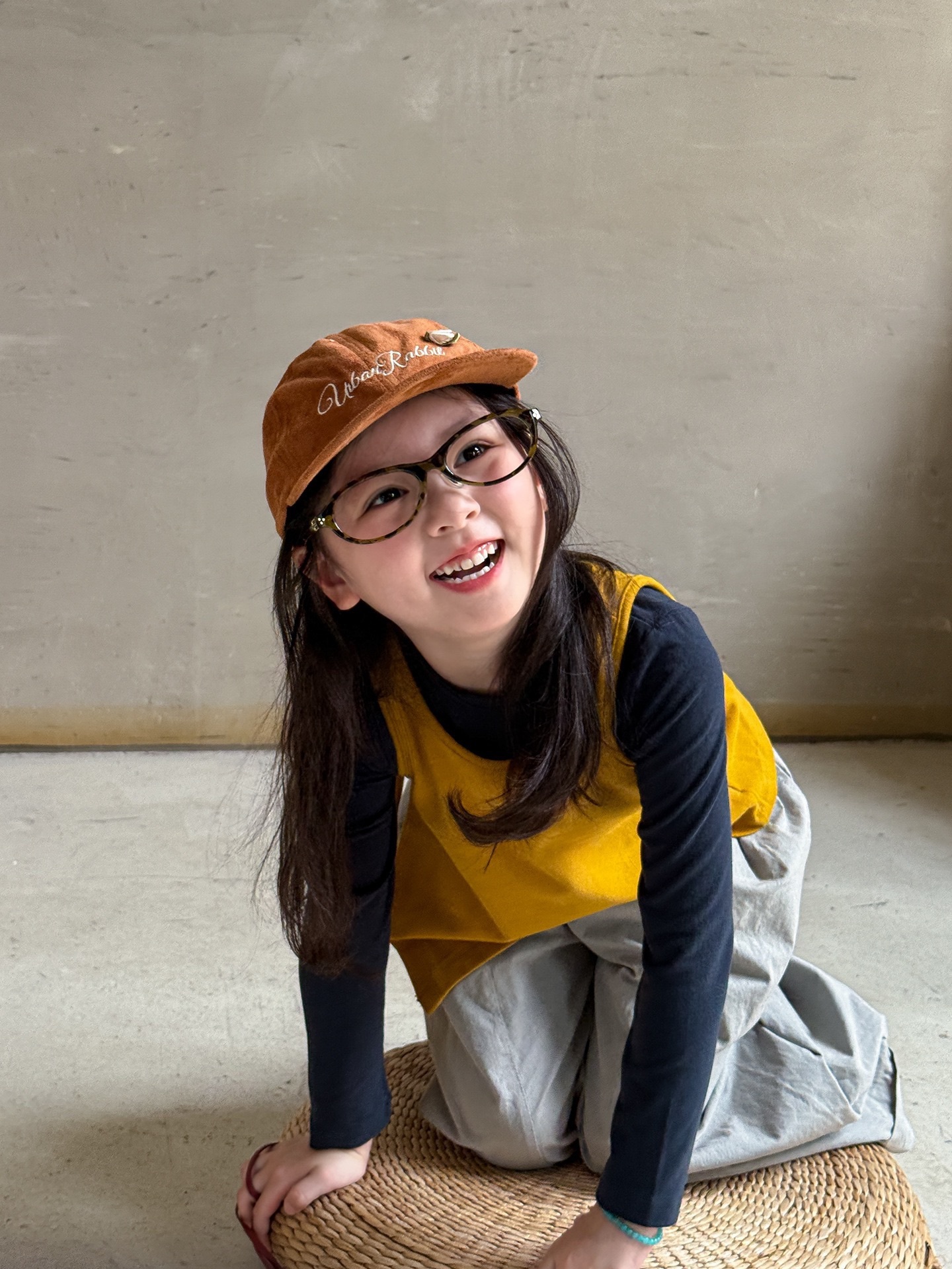 磨毛棉真兩件上衣/淺灰寬褲