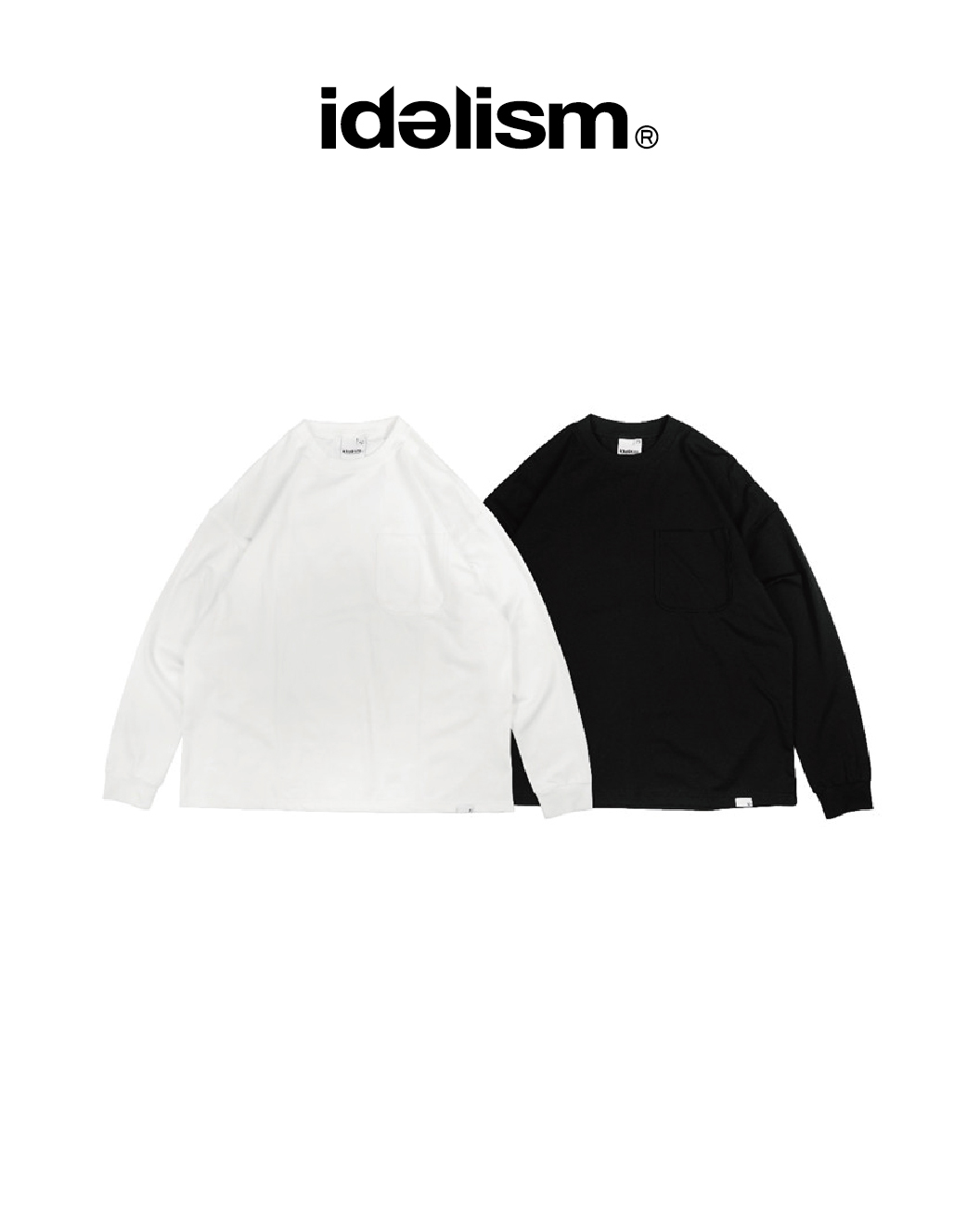 idealism 素面長袖上衣 黑/白 25 A/W Pocket L Tee