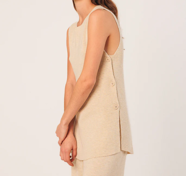 1ID0915-137 INDI & COLD SEAWOOL LONG BUTTONS VEST #RD484 (C-EU-E)