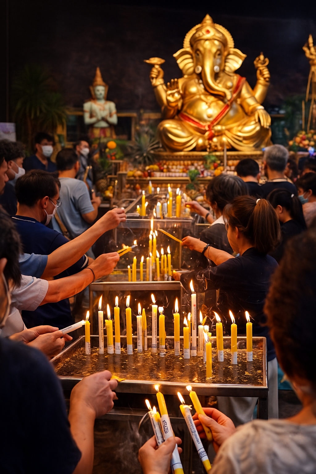 清邁 隱密靈驗象神廟｜代點蠟燭祈願 (出貨送泰國有名的芒果乾200g)