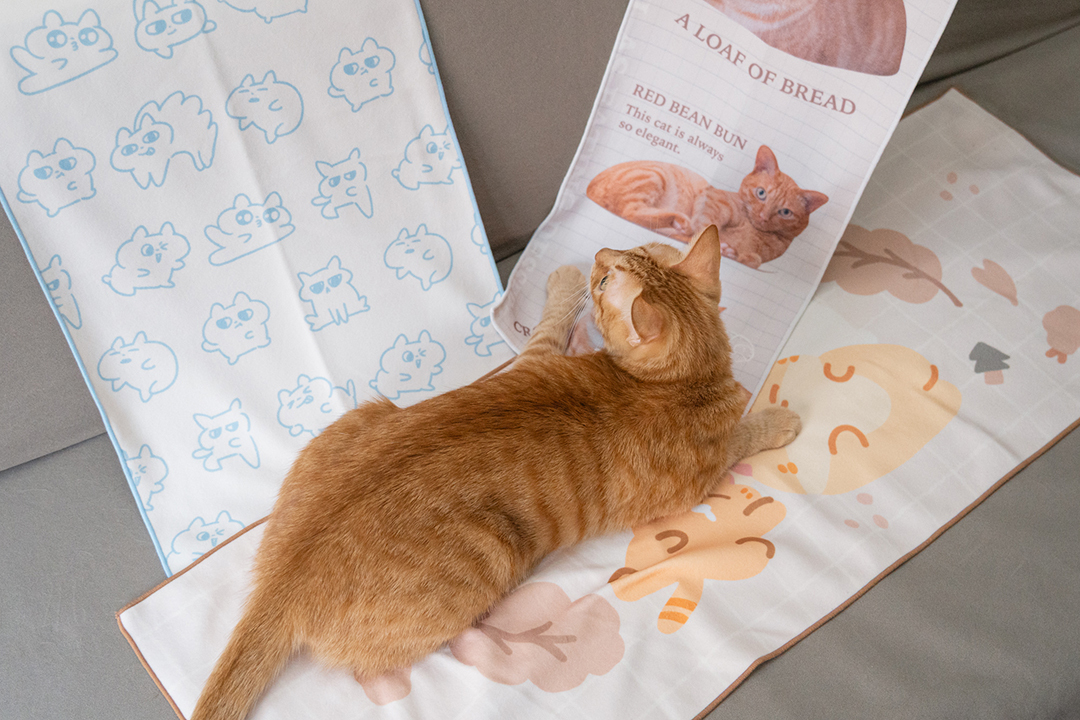 薯泥好奇著看著浴巾