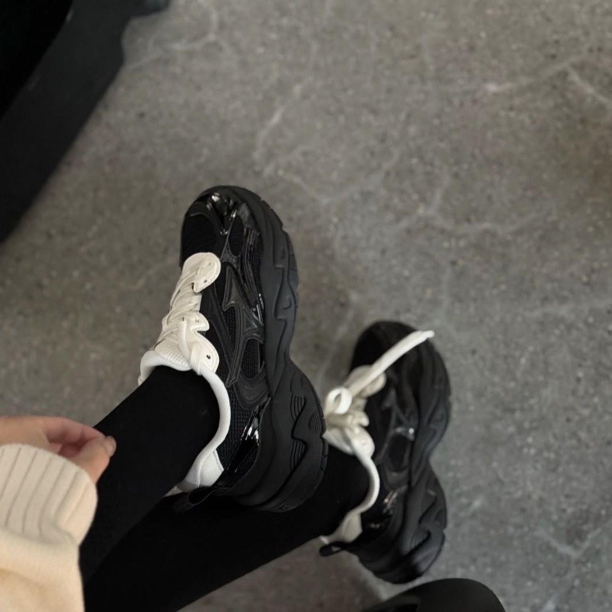 MIZUNO TRAINER 2K V2 鏡面黑 厚底 做舊 復古 美津濃 D1GH250402