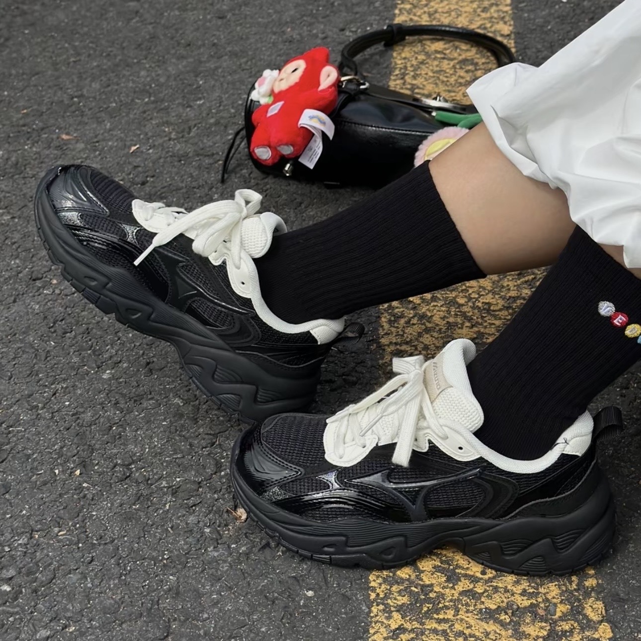 MIZUNO TRAINER 2K V2 鏡面黑 厚底 做舊 復古 美津濃 D1GH250402