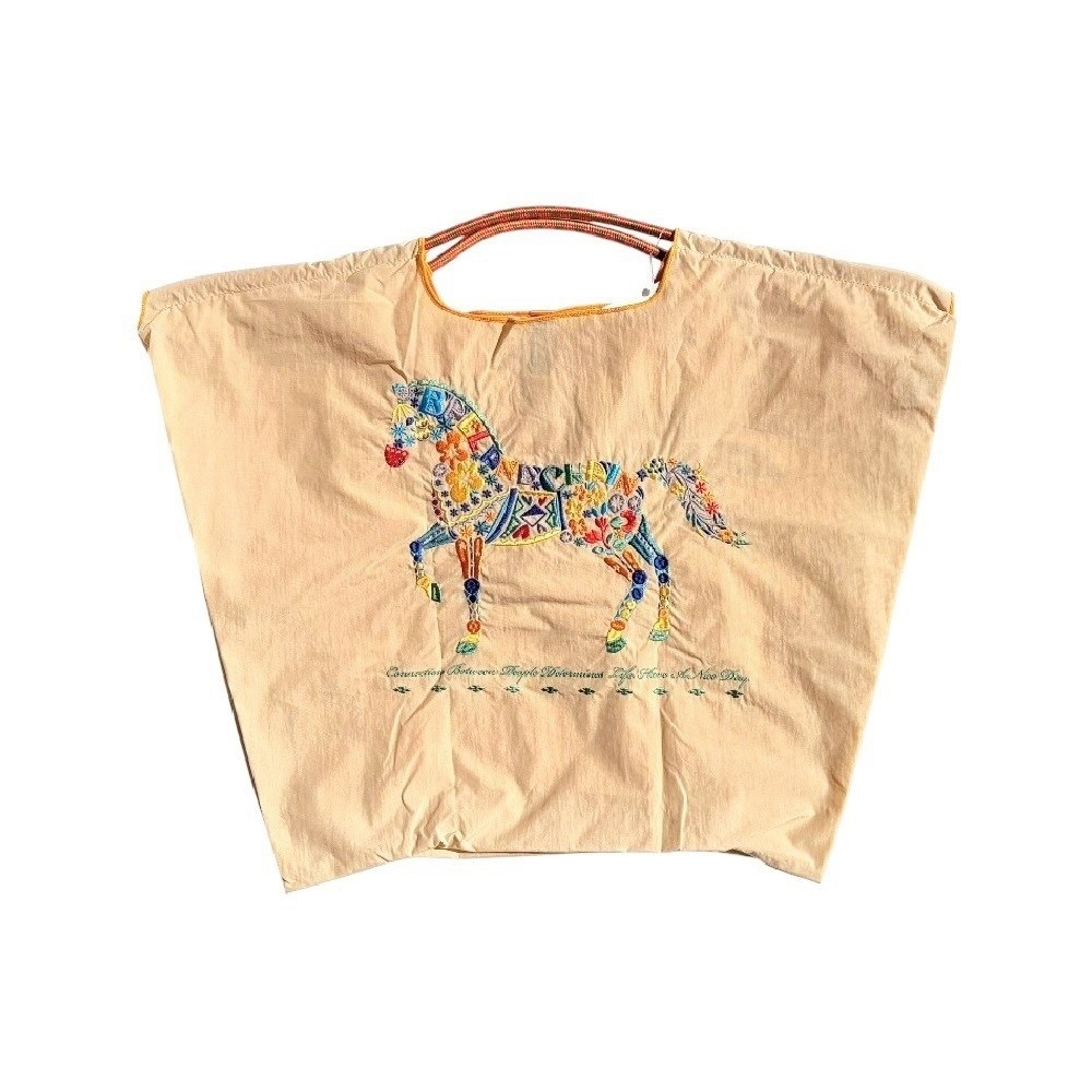 Ball＆Chain 刺繡環保購物袋 L號 - 淺卡其 (30113521)