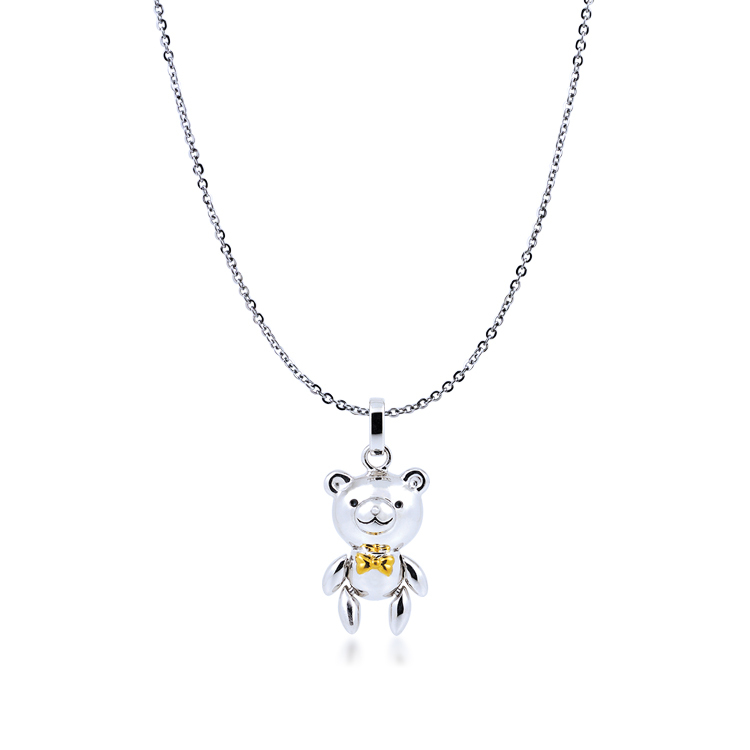 925純銀「許願熊 Wish Bear 」項墜+贈白鋼項鍊-NNSDP0027