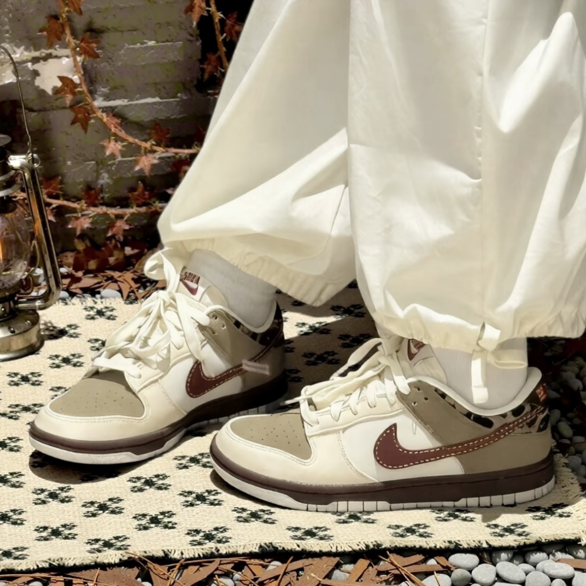 NIKE DUNK LOW 米棕色 豹紋拼接 美拉德 皮革 復古 女鞋 IM6687-262