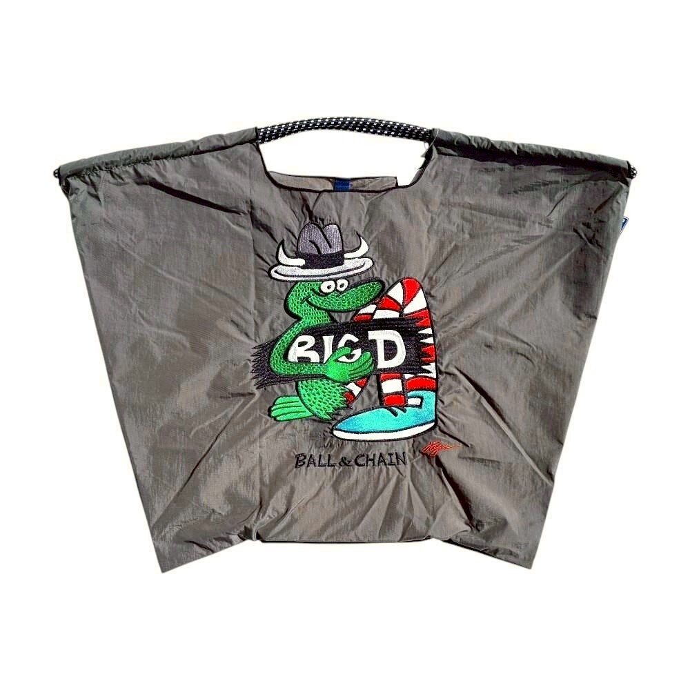 Ball＆Chain 刺繡環保購物袋 L號 - 灰 (31410461)