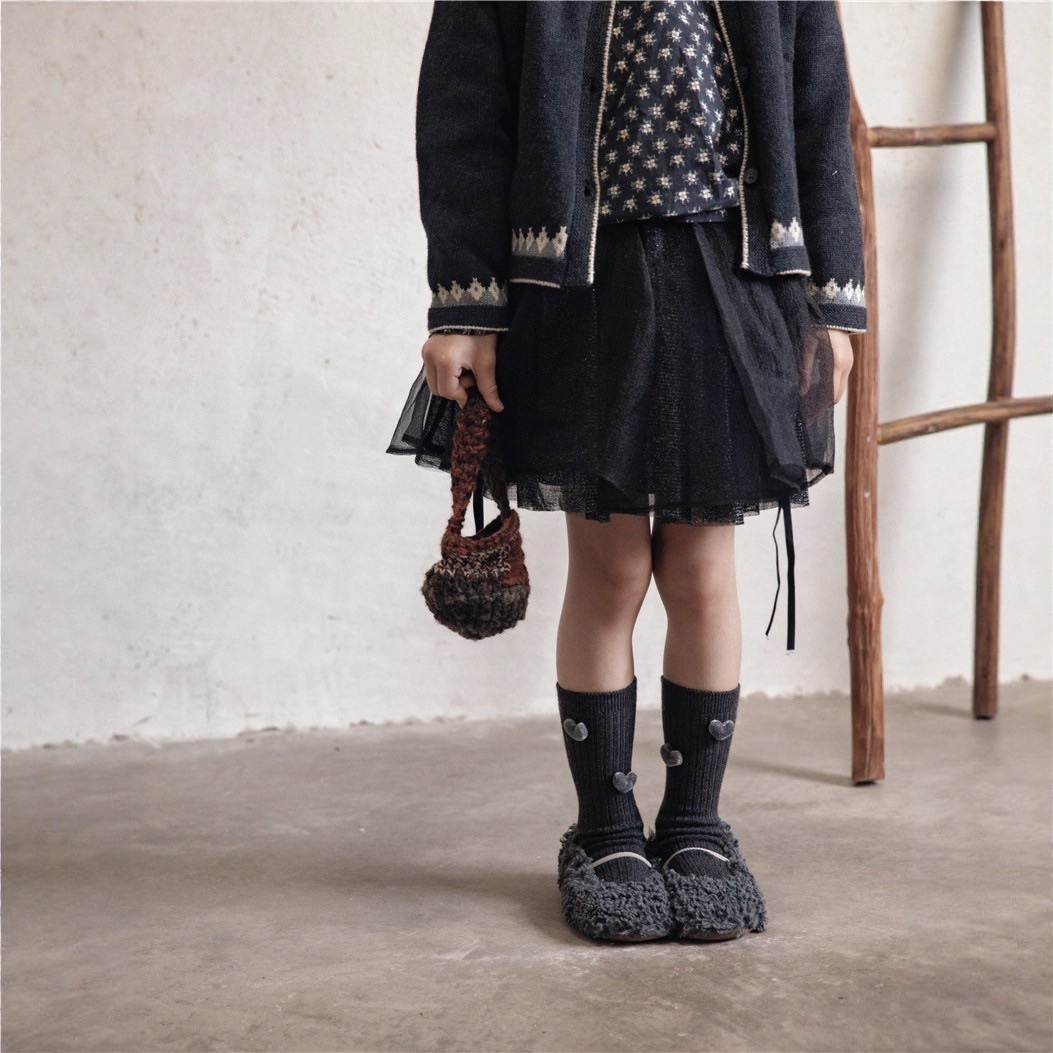 可愛愛心中筒襪