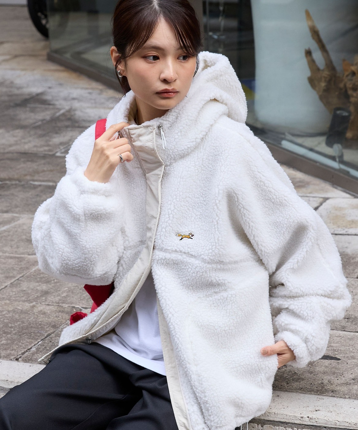 #預購 日本限定 PENNEYS THE FOX 別注款 單點刺繡 下擺抽繩 寬版羊羔毛夾克 四色