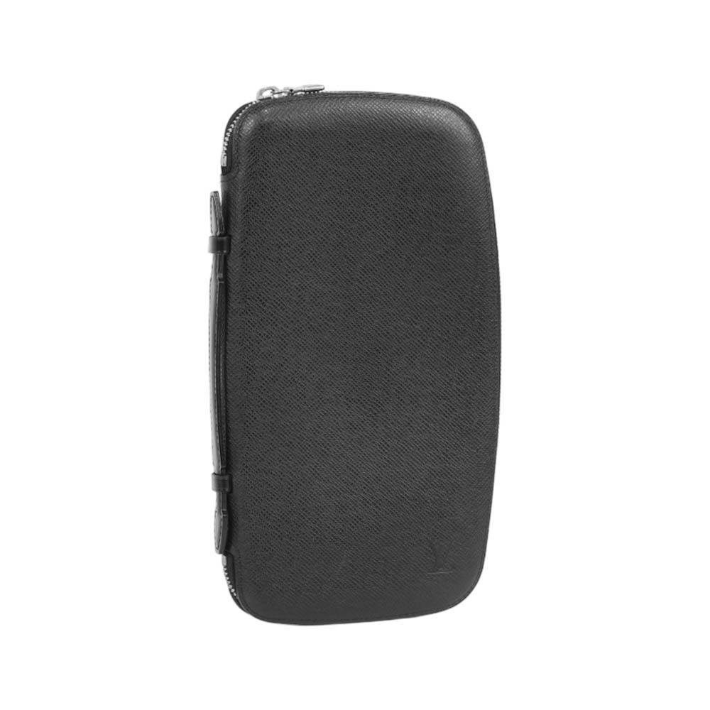 【Louis Vuitton】Organizer Taiga 素面防刮牛皮旅行錢包/手拿包(黑色)