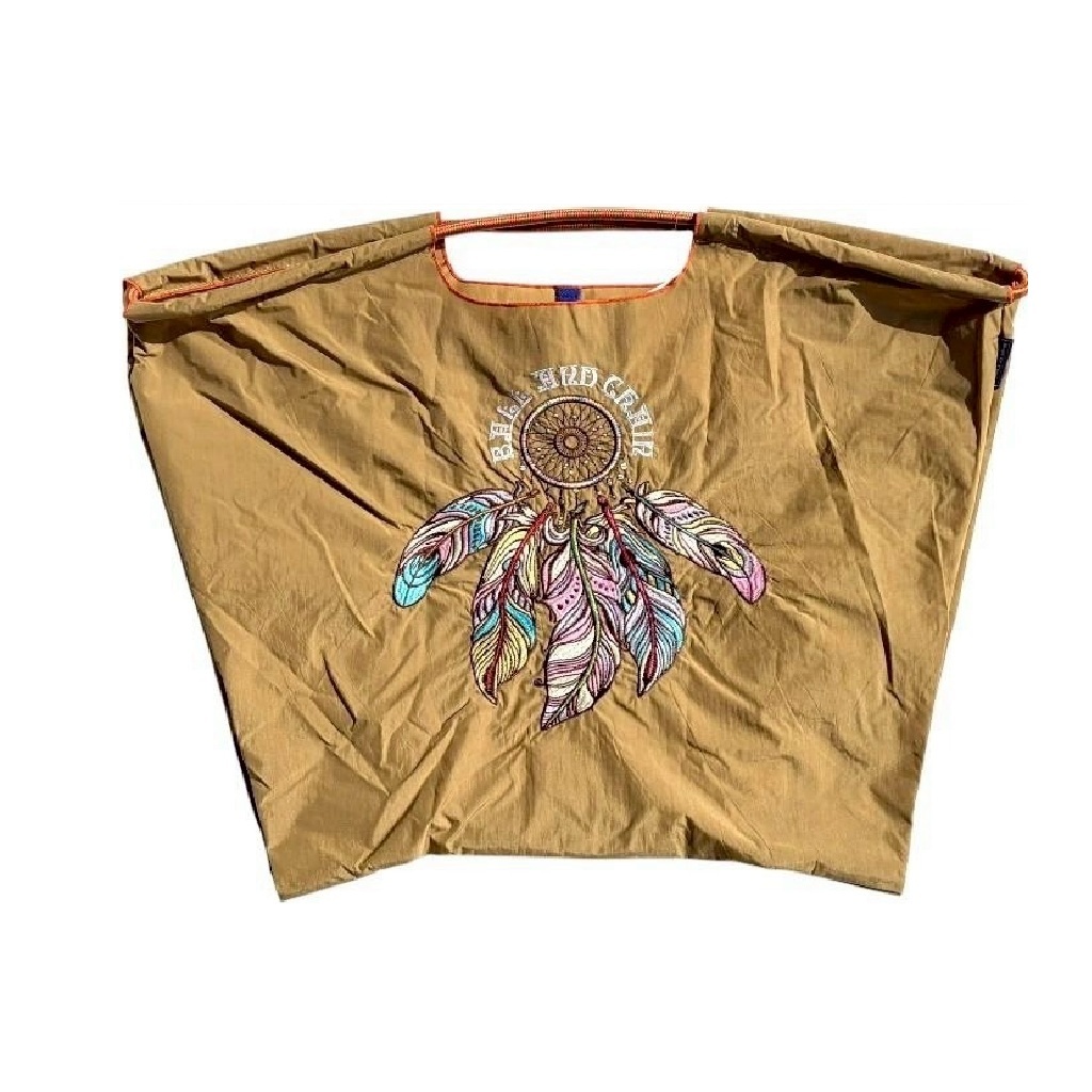 Ball＆Chain 刺繡環保購物袋 L號 - 卡其 (30112703)