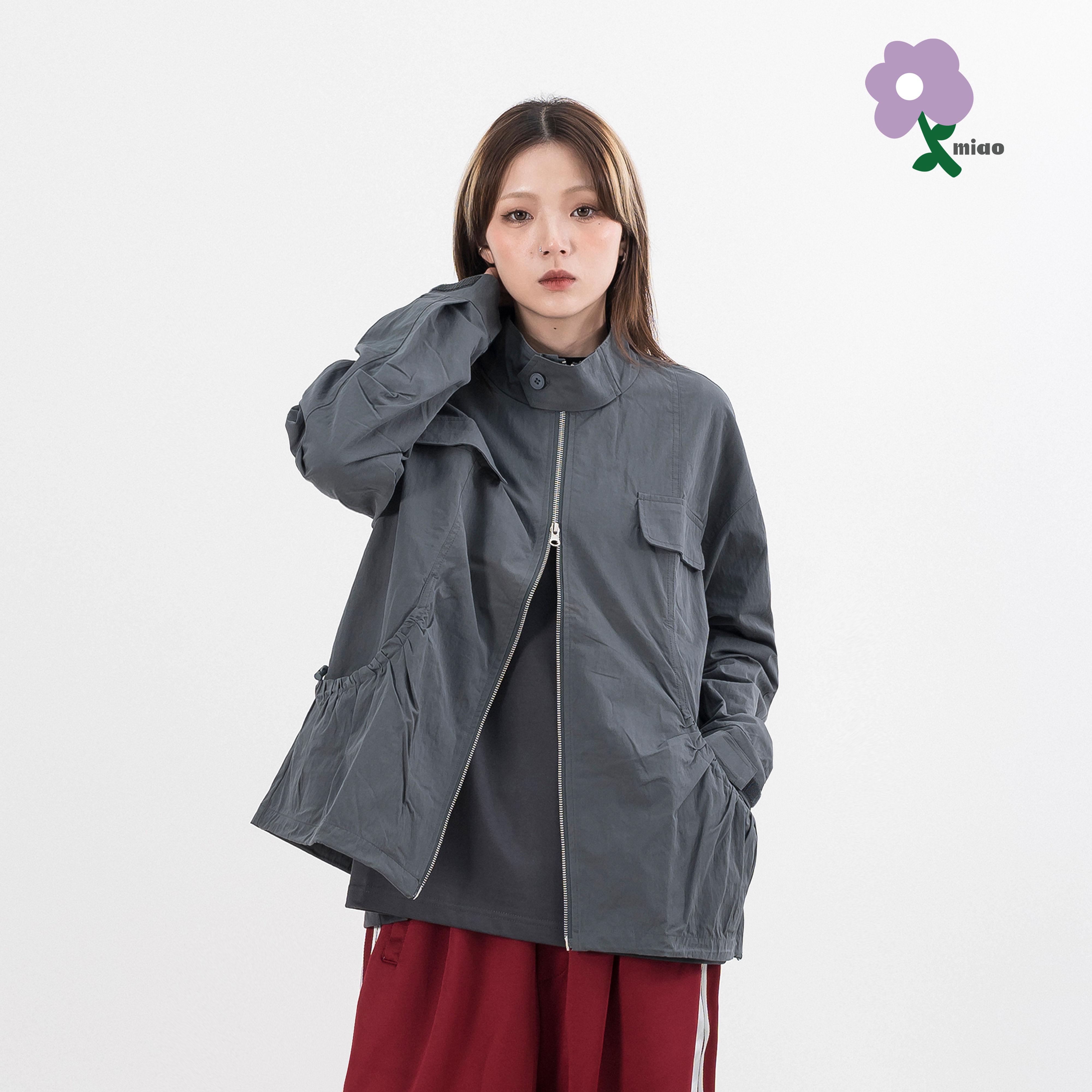 AGILITY MIAO Gathered Pleats Harrington Jacket 女裝 抓皺 哈靈頓外套 [V08]