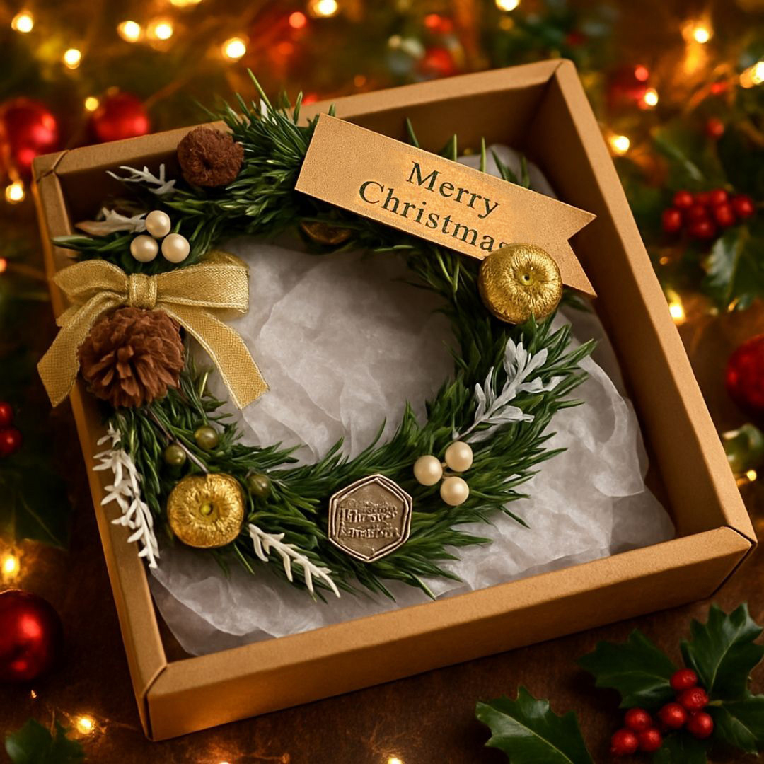 聖誕保鮮花小花環金鈴掛飾