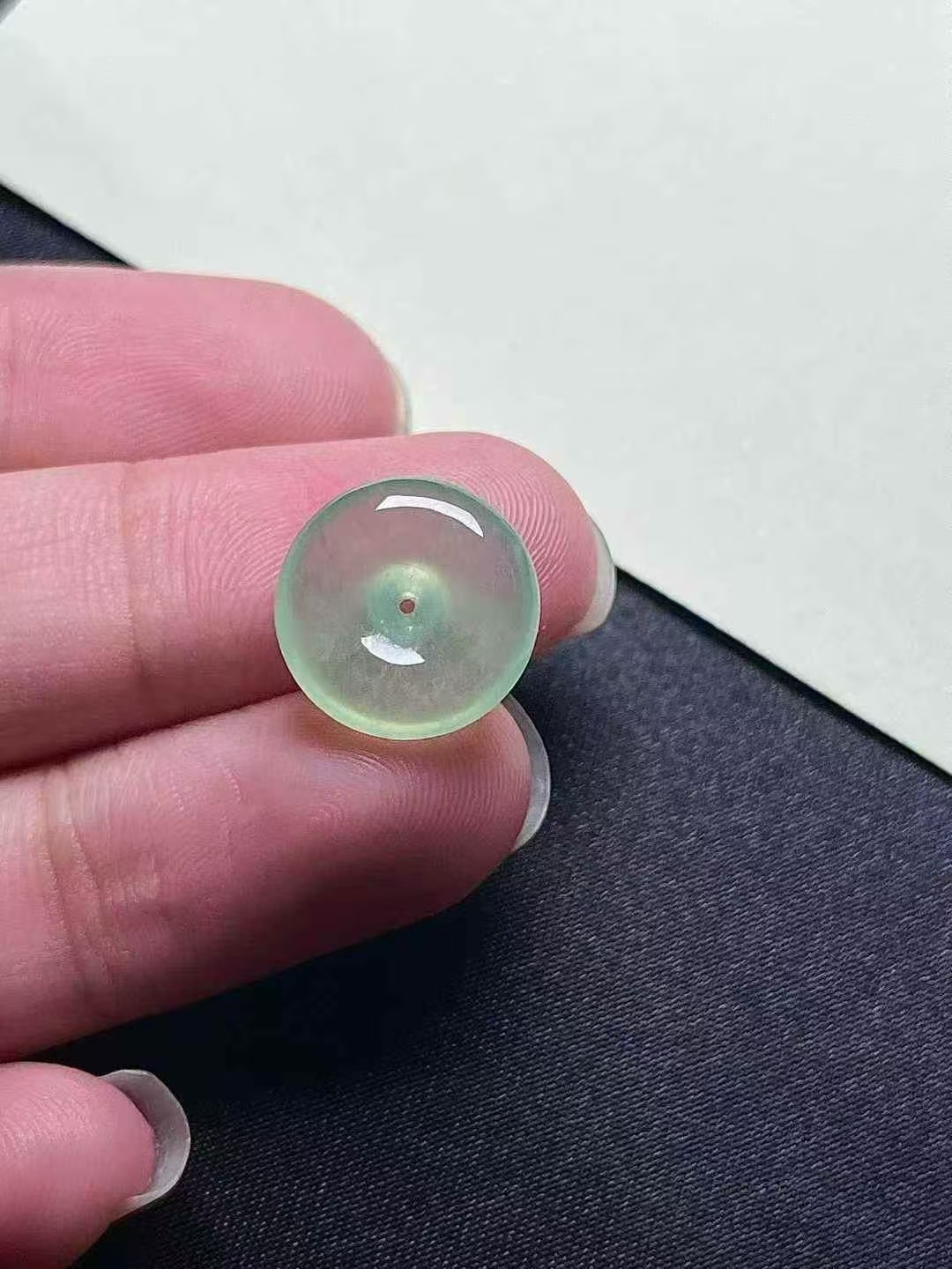 翡翠平安扣 (12.8mm直徑),天然翡翠A玉, 緬甸玉, Jade, Jadeite