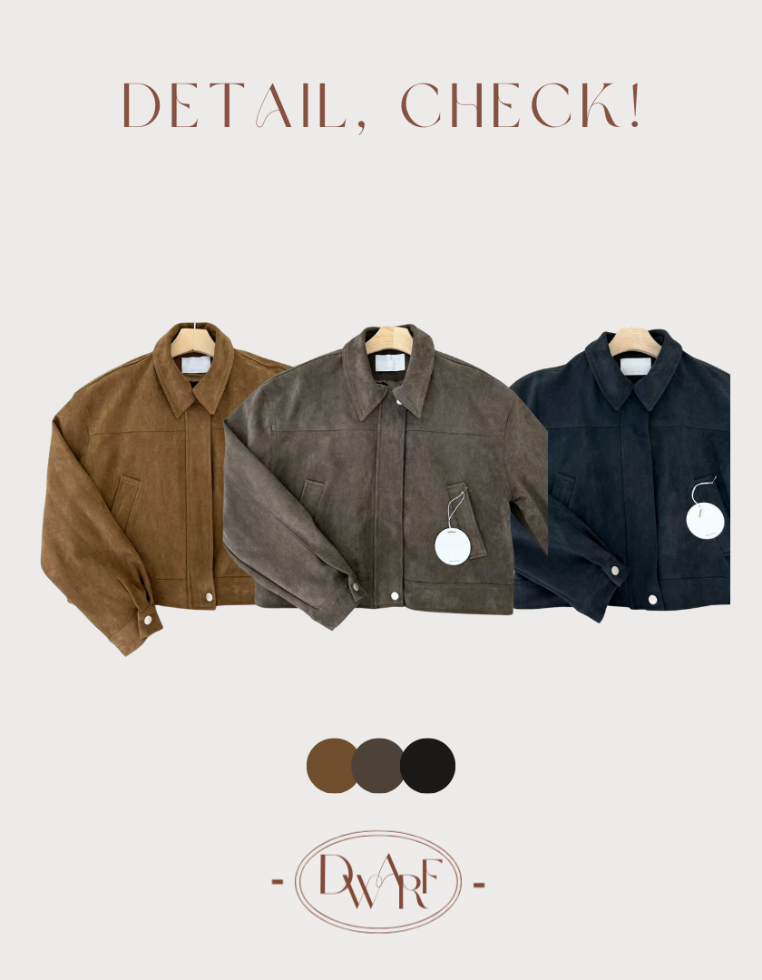 《KR》靚版型！百搭麂皮拉鏈外套