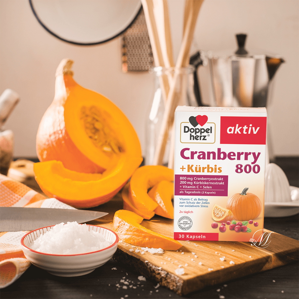 (預購商品)  德國雙心Doppelherz蔓越莓+南瓜+維生素C+硒