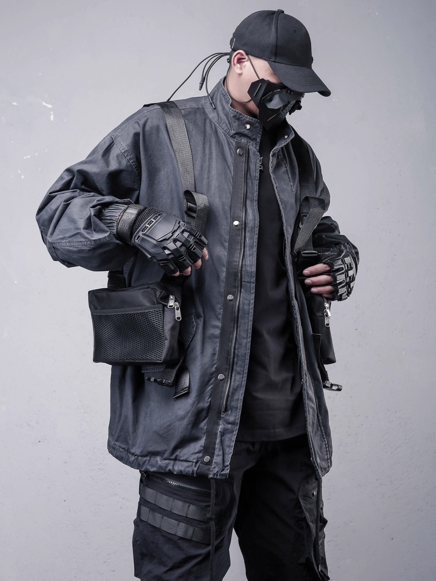 𝙏𝙀𝘾𝙃𝙒𝙀𝘼𝙍 機能機車復古水洗做舊工裝風衣