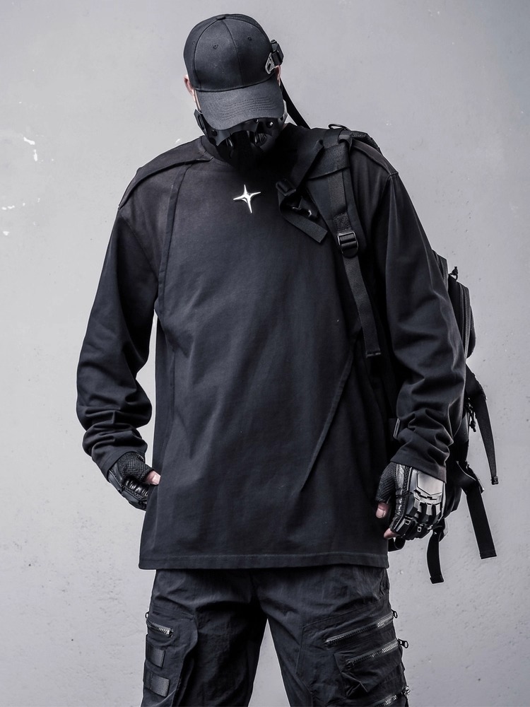 𝙏𝙀𝘾𝙃𝙒𝙀𝘼𝙍 沙丘廢土做舊拼接打底衫