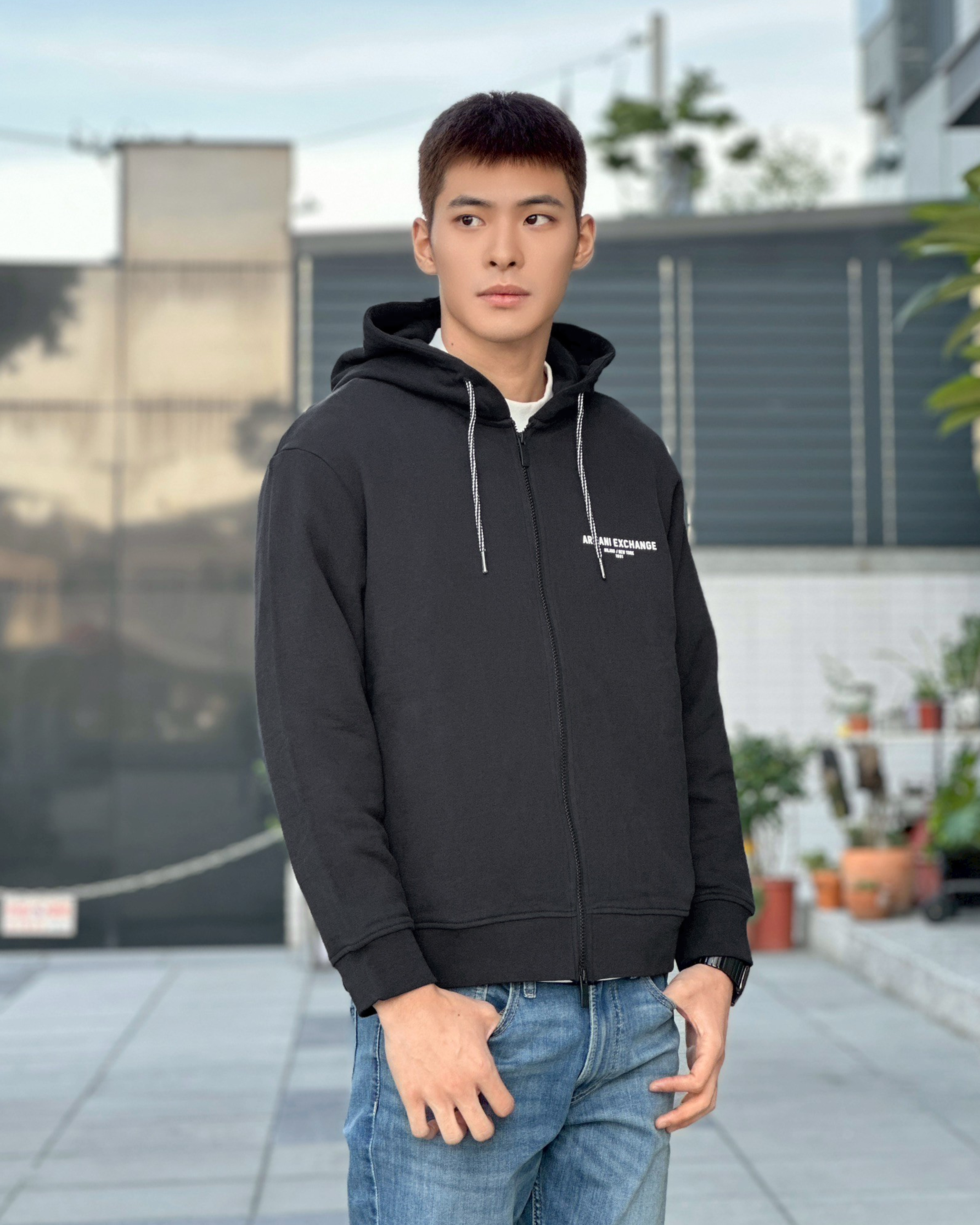 Armani Exchange AX 背後字母 連帽外套 棉外套