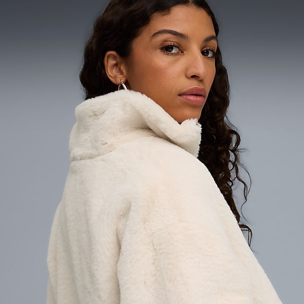 PUMA 外套 流行系列 米白 仿皮草 毛毛外套 女 63216987