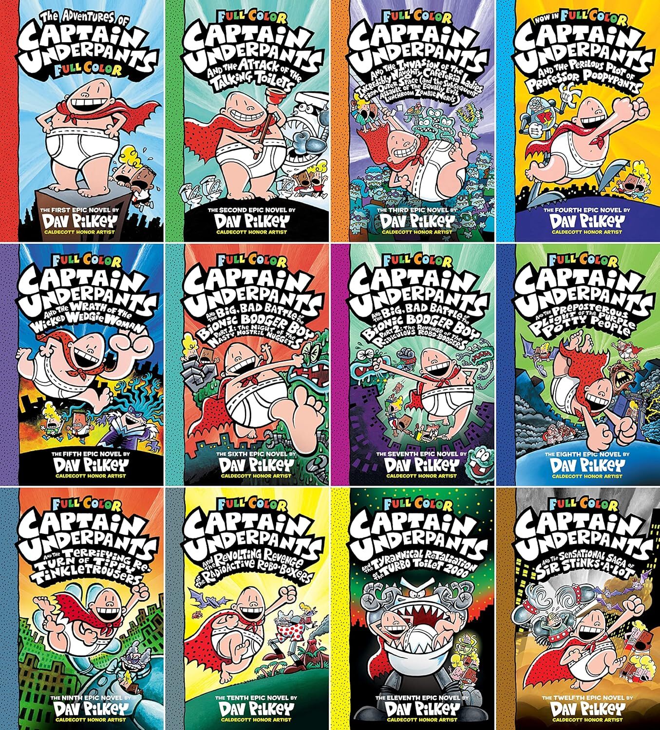 The Adventures of Captain Underpants Collection COLOR COLLECTION , 12 books