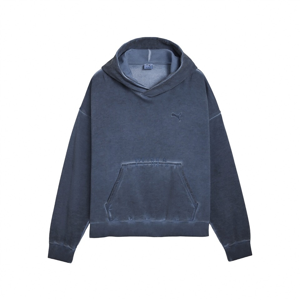 PUMA 帽T 流行系列 WASHED 深藍 仿舊 厚連帽T 中性 63527280