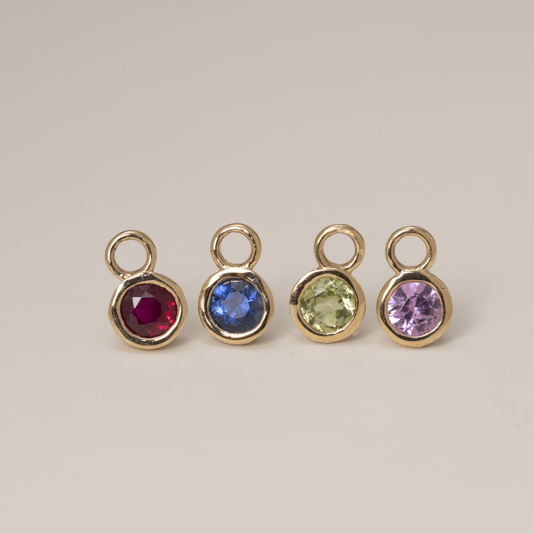 18K Gemstone Charm Pendant