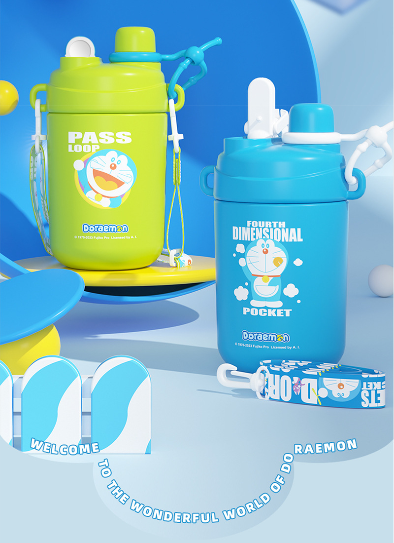 哆啦a夢不鏽鋼吸管保溫杯500ml AD8412