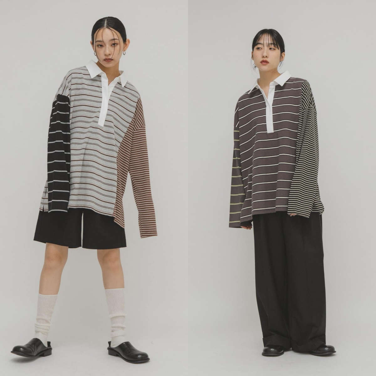 先行特價預購┃日本 KBF 寬版 長袖 條紋 橄欖球衫