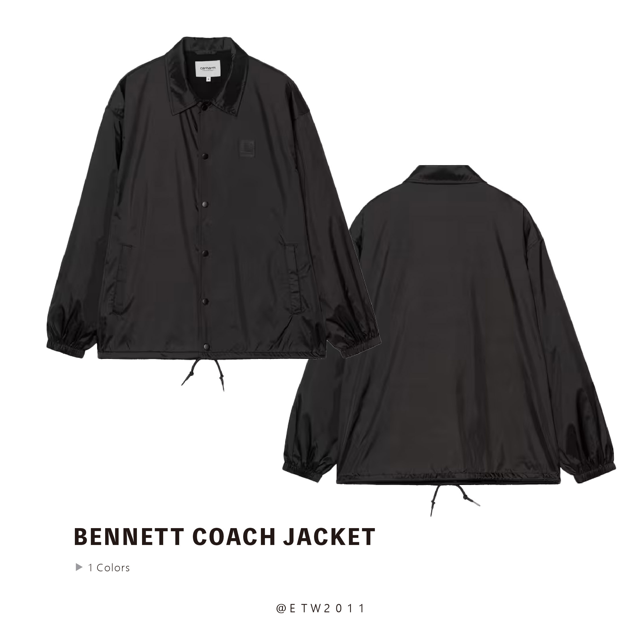 ☆ETW☆【EASY TO WEAR】CARHARTT WIP Bennett Coach Jacket 卡哈 歐版 教練外套 秋冬