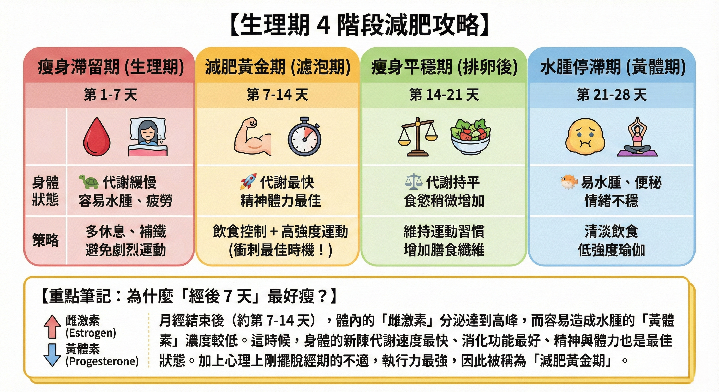 生理期 4 階段減肥攻略