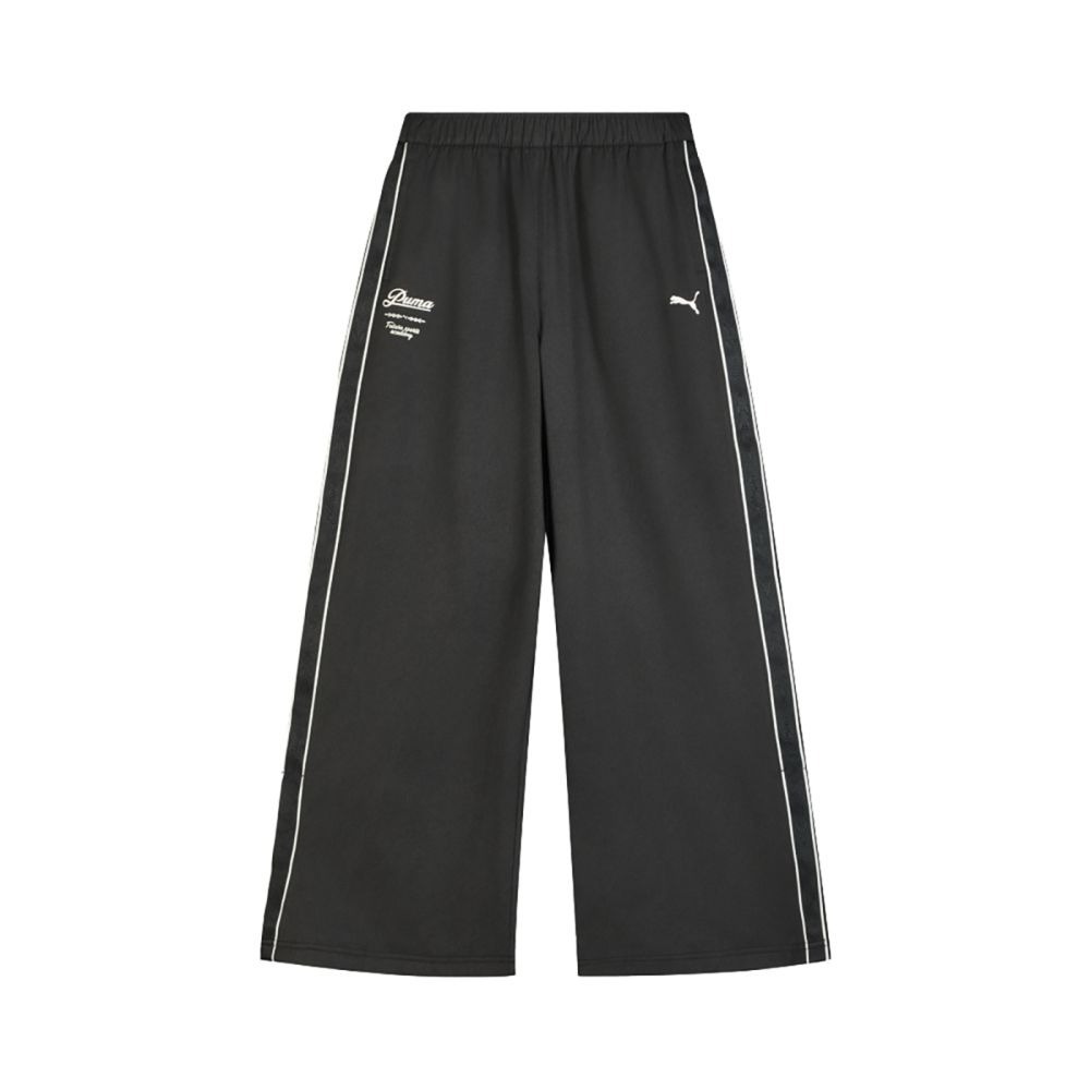 PUMA 長褲 流行系列 RETRO TAPE 黑 開釦 休閒寬褲 女 63572101