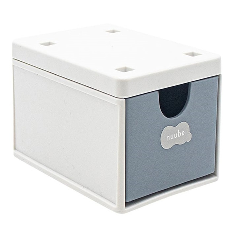 nuube系列桌上抽屜盒/藍灰色