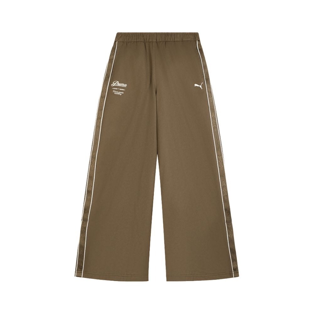 PUMA 長褲 流行系列 RETRO TAPE 棕 開釦 休閒寬褲 女 63572185