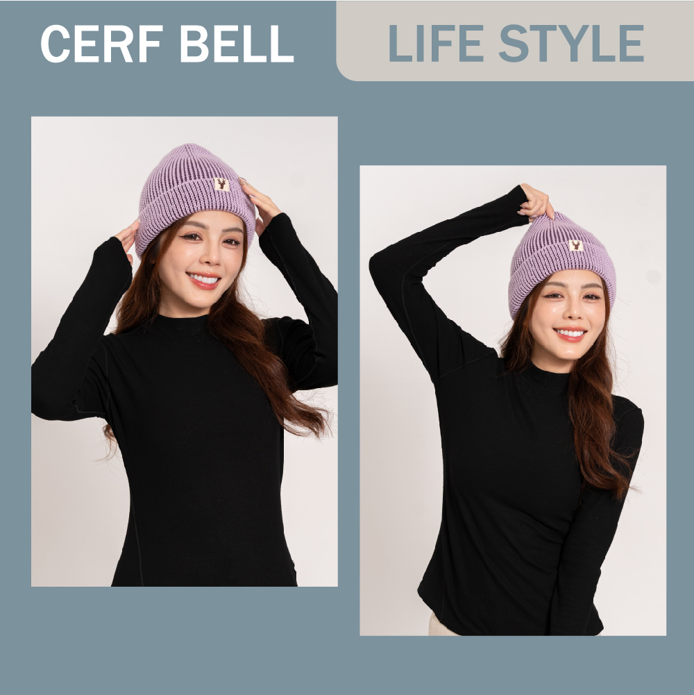 【肌暖】雙色針織反摺帽丨H1560