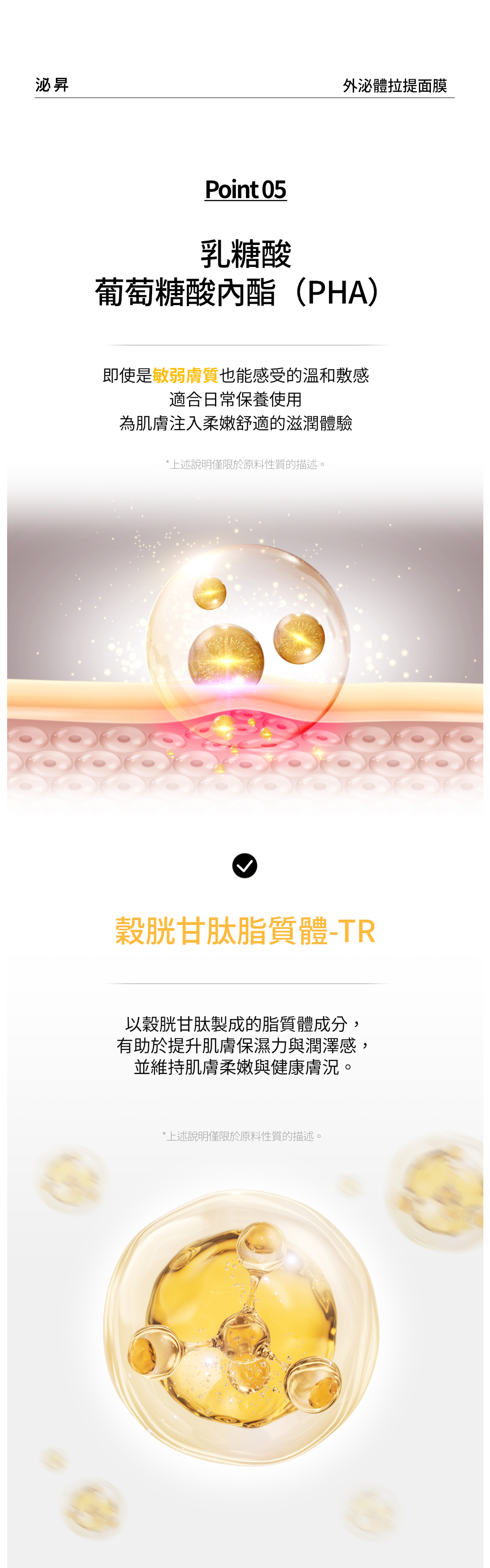 PHA葡萄糖酸內酯以及穀胱甘肽脂質體成分示意圖